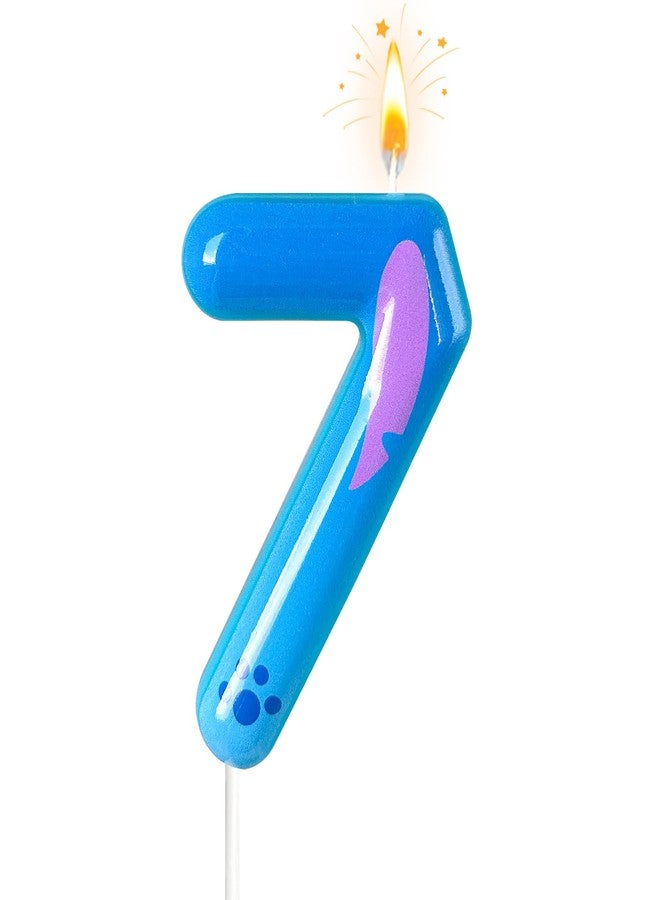 Zailo Cartoon Anime Theme Number Birthday Candle Blue Cartoon Birthday Party Cake Decorations for Boys Girls Supplies Party Decorations (Number 7) - Image 1